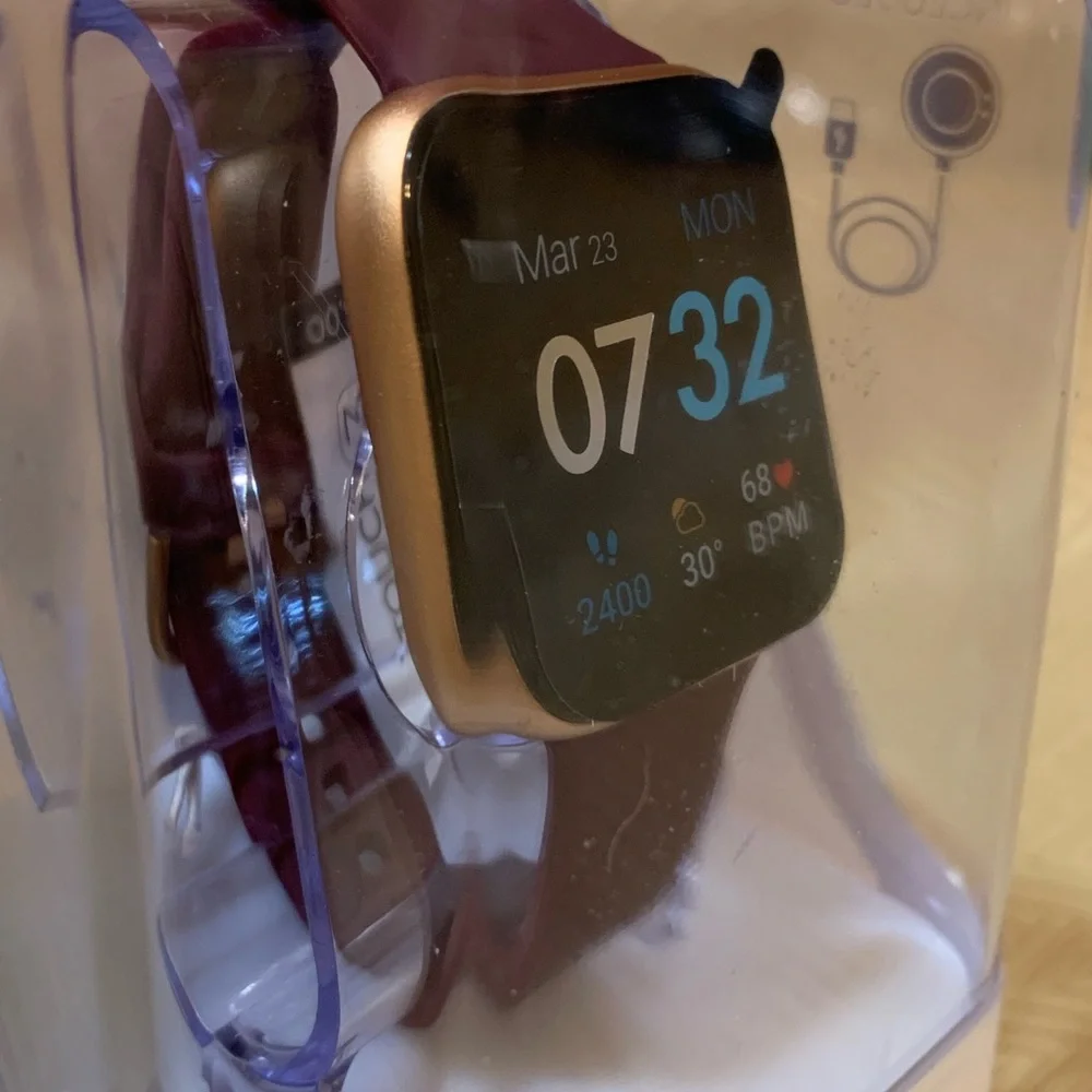 iTouch Air 3 Smartwatch —Fitness Tracker -Burgandy strap